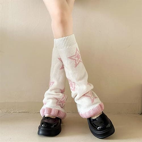 Twfsgirl Goth Y2k Leg Warmers for Women Rave Hippie Alt Emo Knit Grunge Winter thumbnail 3