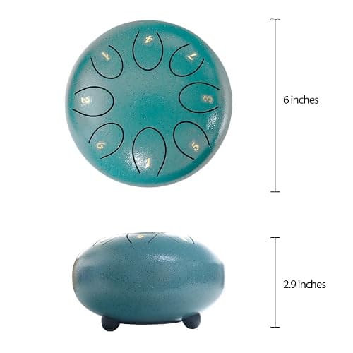 REGIS Steel Tongue Drum 6 inch 8 Notes Musical Percussion Instrument, rain Drum for Outside - Musician Gift for Family and Friends(malachite) thumbnail 3