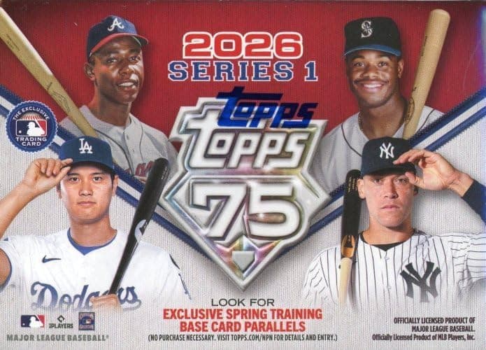 2026 Topps Series 1 Baseball EXCLUSIVE Factory Sealed Blaster Box with (72) Cards Including SPRING TRAINING PARALLELS! Celebrate Topps 75th Anniversary! Look for Autos,Relics,RCs,Parallels & More! - Image 1