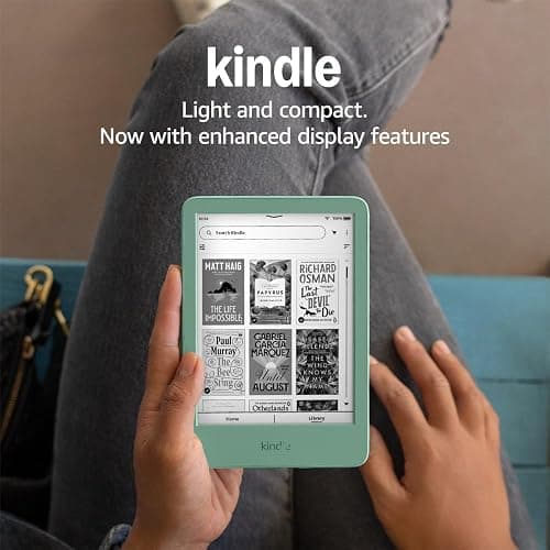 Amazon Kindle (16 GB) – Lightest and most compact Kindle with glare-free display, faster page turns, adjustable front light and long battery life – With Ads – Matcha thumbnail 6