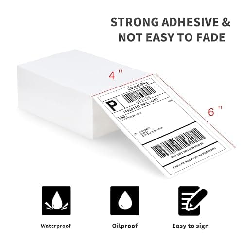 L LIKED 4x6 Direct Thermal Labels, 500pcs Perforated Fanfold, Compatible Zebra & Rollo Printers thumbnail 2