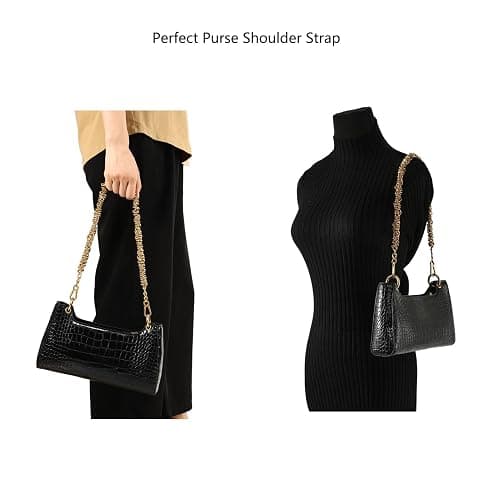 Unique Metal Bag Chains Purse Handles Shoulder Strap Replacement Accessories Charms for Handbags(Black 23 Inch) thumbnail 7