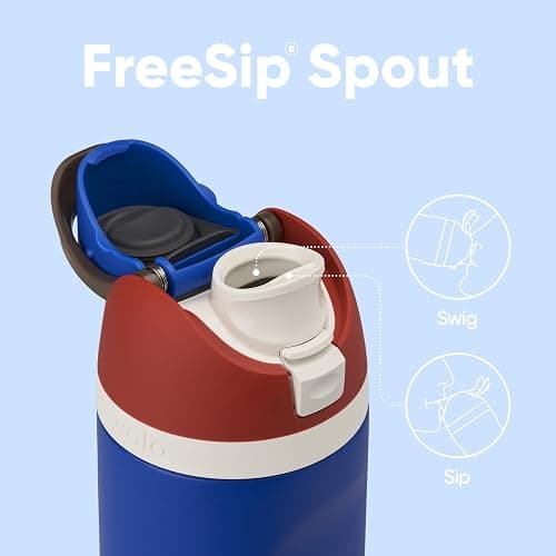 Owala Marvel FreeSip Insulated Stainless Steel Water Bottle with Straw for Sports and Travel, BPA-Free Sports Water Bottle, 24 oz, Captain America thumbnail 2
