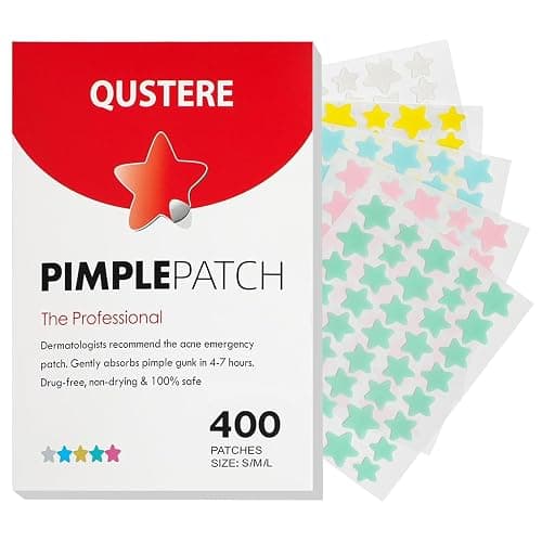QUSTERE Pimple Patches for Face, Hydrocolloid Acne Patches, Cute Star Zit Covers, Colorful Spot Stickers with Tea Tree, Salicylic Acid & Cica Oil| 3 Sizes (10mm, 12mm & 14mm) |400 Count - Image 1