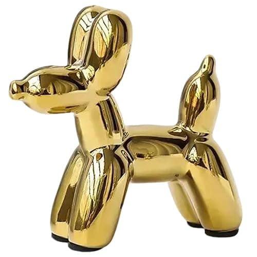 PIGPIGFLY Luftballon Hund Skulptur aus Keramik - Glänzende Deko Figur für Wohnzimmer, Büro & Regal,Deko Skulptur - Image 1
