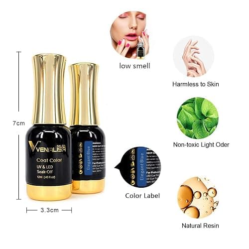 VENALISA Gel Nail Polish, 12ml Pure White Color Soak Off UV LED Nail Gel Polish Nail Art Starter Manicure Salon DIY at Home, 0.43 OZ thumbnail 8