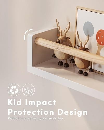 G&W Gruwald Nursery Book Shelves, Set of 3, Wall Bookshelf, Book Shelf for Kids Rooms, Wall Book Shelves for Bedroom Kids, Floating Shelf, Nursery Decor thumbnail 4