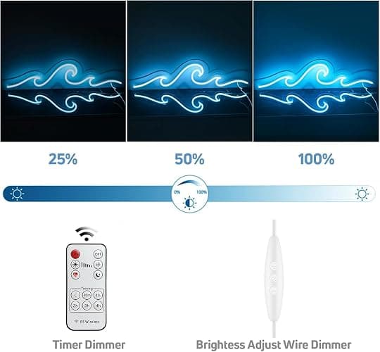 Blue Waves Small LED Sign thumbnail 4