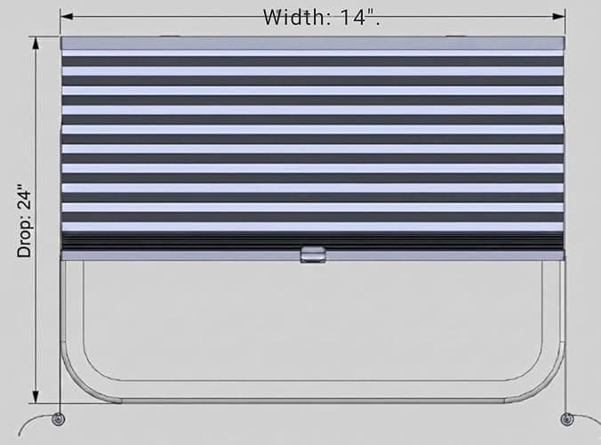 RV Window Shades, Blinds, 32'' W X 24'' H, Privacy Shades for motorhomes- Easy Installation, UV Protection, Light Blocking for Camper Vans, dim Out Black Fabric (Black Blackout, 14 * 24) thumbnail 2