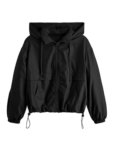 Verdusa Women's Windbreaker Jacket Workout Zip Up Hoodie with Pockets | Rainy Day Outfits, Hiking Jacket for Women, Lightweight Athletic Jacket, Sport Casual Outfit - Image 1