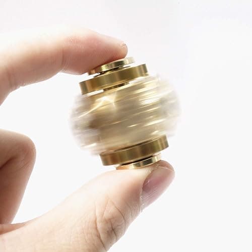 DMaos Fidget Cube Spinner, Linkage 4 Gears Figity Spin Finger Games, Metal Brass with Super Smooth Bearings, Durable Mechanics Romoveable, Small Premium Figit Toy - Gold thumbnail 3