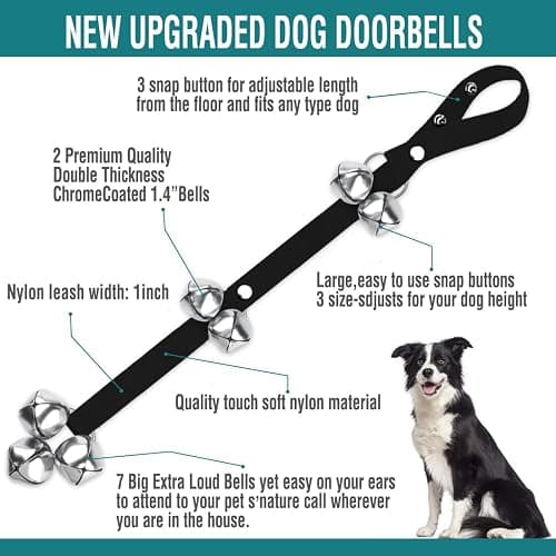 BLUETREE Dog Doorbells Premium Quality Training Potty Great Dog Bells Adjustable Door Bell Dog Bells for Potty Training Your Puppy The Easy Way - 7 Extra Large Loud 1.4 DoorBells thumbnail 2