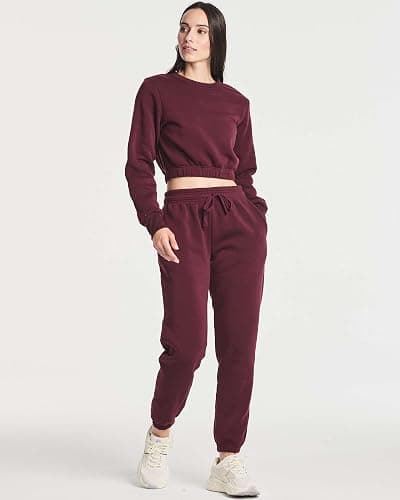 Real Essentials 3 Pack: Women's Fleece Jogger Sweatpants (Available in Plus Size) thumbnail 5