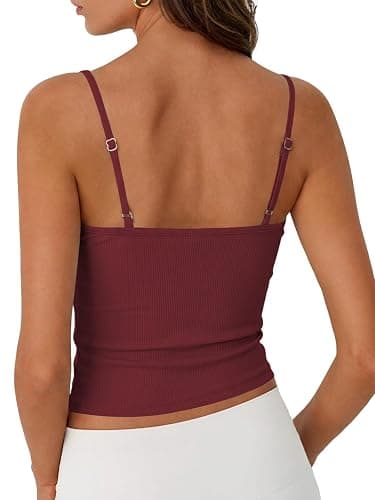 Cuptacc Tank Top Damen Eckiger Ausschnitt Cami Gerippt Spaghetti Tshirt | 46%Baumwolle|Eckiger Ausschnitt|Gerippt|Slim Fit|Verstellbarer Spaghettiträger|Stretch|Basic|Atmungsaktiv|Einfarbig|Women thumbnail 3