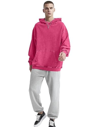 KEEPSHOWING Mens Oversized Hoodies Vintage Hoodie Couples Pullover Acid Wash Hoodies for Men Streetwear Sweatshirts thumbnail 5