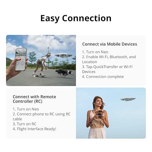 DJI Neo, Mini Drone with 4K UHD Camera for Adults, 135g Self Flying Drone that Follows You, Palm Takeoff, Subject Tracking, QuickShots, Stabilized Video, Built-In Propeller Guard (Controller-Free) thumbnail 7