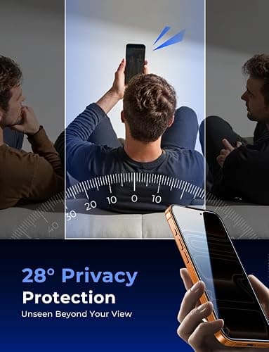MAGIC JOHN 2 Pack for iPhone 17 Pro Max 6.9 inch Privacy Glass Screen Protector-[Anti-Spy] Auto Dust-Elimination, Bubble Free, Easy Installation thumbnail 2