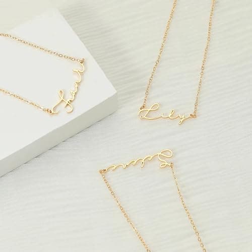 Name Necklace Personalized, 18K Gold Plated Custom Name Necklaces for Women Customized Name Plate Pendant Jewelry Gifts for Women thumbnail 4