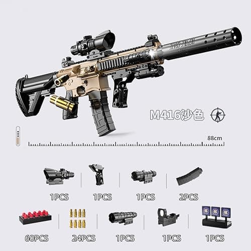 Pistolet Jouet Enfants,Mousse Soft Bullet Gun Jouet M416,Mousse Pistolet,rechargement Manuel,Soft Bullet Toy Gun Pistolet pour 12+ Cadeaux Enfants thumbnail 2