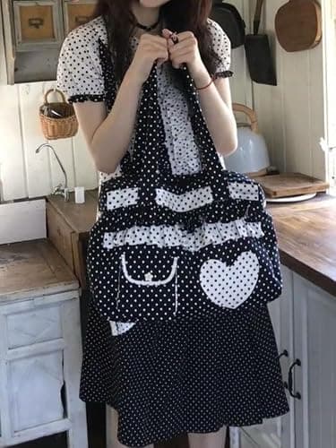 TYATVS Whimsy Twee Polka Dot Purse Gyaru Style Kawaii Harajuku Shoulder Bag Shoujo Girl J Fashion Alt Accessories thumbnail 3