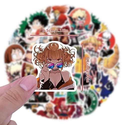 50pcs My Hero Academia Stickers for Kids, Cute Anime Cartoon Waterproof Vinyl Decal for Teen Girl Adult Notebook Laptop Water Bottle Skateboard Guitar Travel Case Phone Bike thumbnail 4