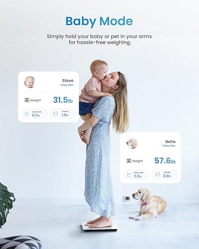 RENPHO Smart Scale for Body Weight, Digital Bathroom Scale BMI Weighing Bluetooth Body Fat Scale, Body Composition Monitor Health Analyzer with Smartphone App (White, 11"/280mm) thumbnail 7