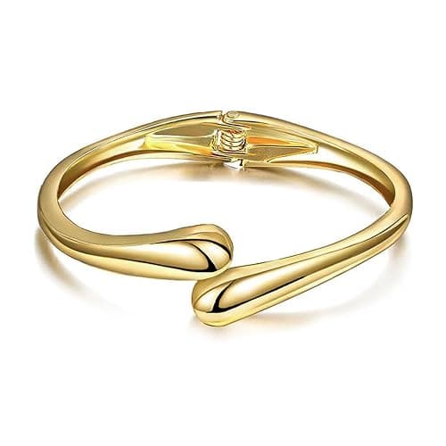 MTINEAPS Gold Bangle Bracelets for Women Teens Trendy Chunky Adjustable Twist Cuff Bracelet Jewelry Gifts thumbnail 7