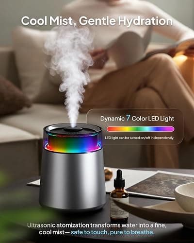7L Ultrasonic Stainless Steel Cool Mist Humidifier for Bedroom & Large Room, Top Fill, Ultra Quiet 24dB, 3 Mist Levels, Easy Clean Dishwasher Safe Humidifier for Living Room Office thumbnail 4