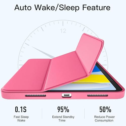 Wenlaty Compatible with iPad (A16) 11th Generation Case 11 Inch 2025, for iPad 10th Generation Case 10.9 Inch 2022 with Pencil Holder, Trifold Stand Protective Cover, Auto Wake/Sleep, Watermelon Pink thumbnail 7