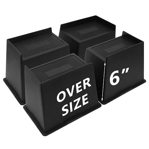HANIHUA 4 Pack Bed Risers 6 inch Heavy Duty, Oversized Furniture Risers, Extra Wide Bed Lifts Risers for Table, Sofa, Dorm Twin XL, Couch, Desk, Bed Frame Risers Supports Up to 6,500 Lbs - Image 1