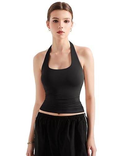 SUUKSESS Women Halter Tank Tops Double Lined Backless Y2K Trendy Going Out Tops thumbnail 5