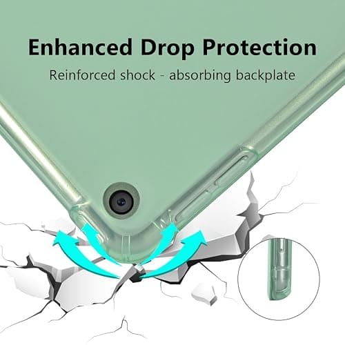 JOYLAND Funny Goose Cartoon Pad Case for 10.2 Inch iPad 9th/7th/8th Generation with Pencil Holder, Auto Wake/Sleep for iPad 2021/2020/2019 Cover, Foldable Smart Stand Green Leather Anti-Scratch Case thumbnail 4