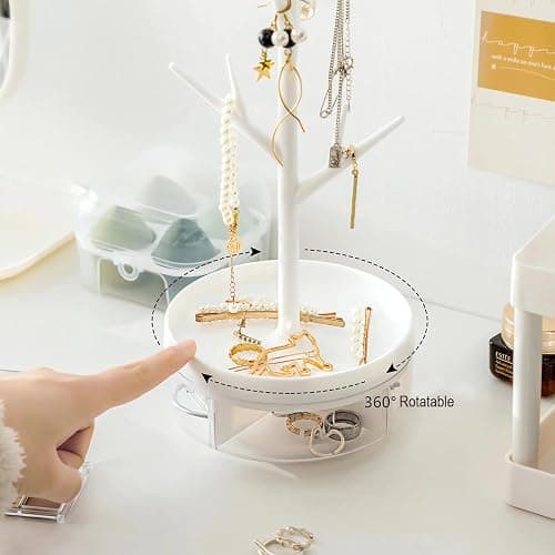 MENGCOOL Jewellery Stand 3 in 1 Jewelry Tree Necklace Bracelet Display Holder Jewellery Organiser Stand for Necklaces Bracelets Rings Earrings and Watches thumbnail 5
