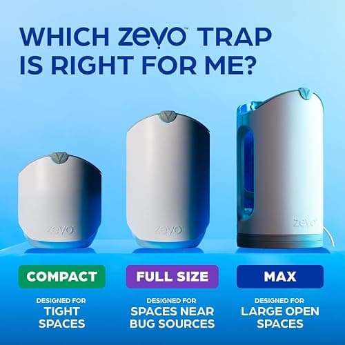 Zevo Flying Insect Trap & Cartridge - Plug in Fly Trap & Indoor Bug Catcher for Gnats, House & Fruit Flies - Mess-Free - Use in Any Room - Uses Blue & UV Light (1 Plug in Device & 1 Cartridge) thumbnail 9