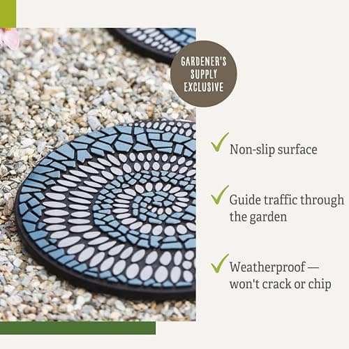 Gardener's Supply Company Recycled Rubber Swirl Stepping Stone for Garden Walkway | Outdoor Patio Décor & Lawn Pathway Landscaping | 12" Diameter x .75" H (Qty: 1 Stone) thumbnail 5