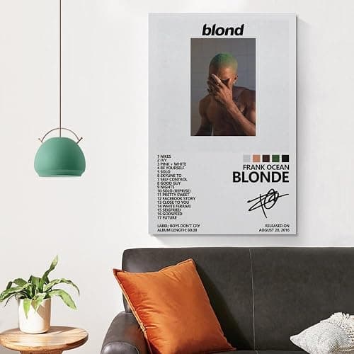 K5VZ7 X9Q Frank Ocean BLONDE Canvas Poster Wall Decorative Art Painting Living Room Bedroom Decoration Gift Unframe-style08x12inch(20x30cm) - 08x12inch(20x30cm) - Unframe-style thumbnail 4