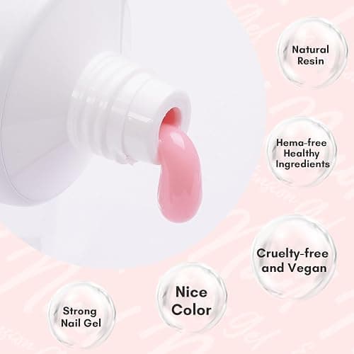 Makartt Poly Nail Gel 50ML Builder, Daisy Pink, Long-Lasting Easy-Use Gel for DIY Salon Quality thumbnail 5