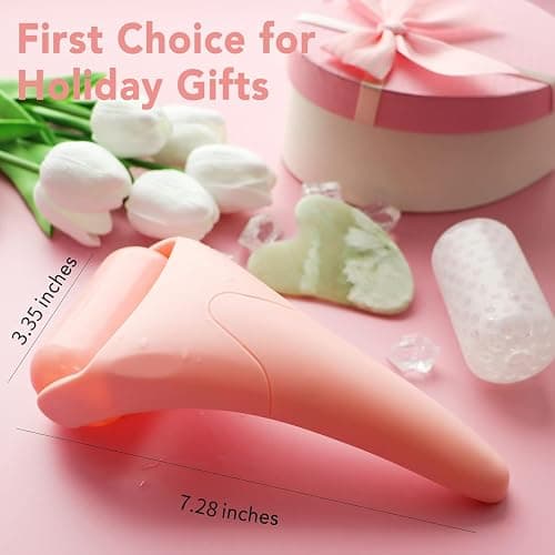 huefull Ice Roller for Face with 2 Rollers and Gua Sha Facial Tools, Face Roller for Self Care, Guasha Tool for Face, Puffiness Relief, Skin Care Gifts for Woman Men, Self Care Gifts thumbnail 8