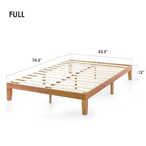 Mellow Naturalista Classic - 12 Inch Solid Wood Platform Bed with Wooden Slats, No Box Spring Needed, Easy Assembly, Full, Natural Pine thumbnail 2