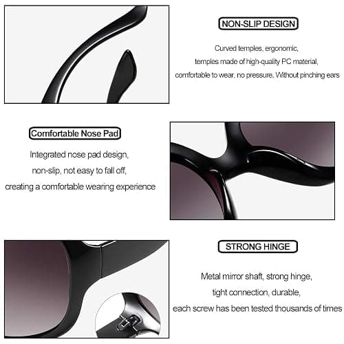 Dollger Oversized Polarized Sunglasses for Women Retro Classic Shades Large Frame Ladies Sunglasses thumbnail 4