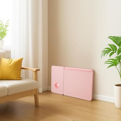 Holdfiturn Foldable Laptop Desk, Laptop Table with Cup Holder, Height Adjustable Computer Bed Tray Table, Reading Holder Notebook Stand for Eating Reading Working (Pink) thumbnail 4