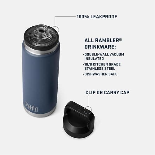 YETI Rambler 26 oz Bottle, Vacuum Insulated, Leakproof, Stainless Steel with Chug Cap thumbnail 2