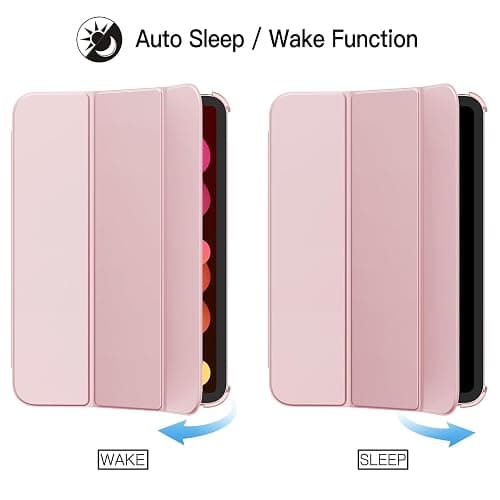 JETech Case for iPad mini (A17 Pro, 2024 Model, 7th Generation) / mini 6 (2021 Model, 6th Generation), Slim Stand Hard Back Shell Smart Cover with Auto Wake/Sleep (Pink) thumbnail 6