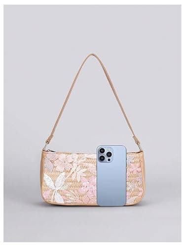 QWINEE Women's Floral Print Shoulder Handbags Y2k Top Handle Zipper Small Square Underarm Bag Purse thumbnail 6