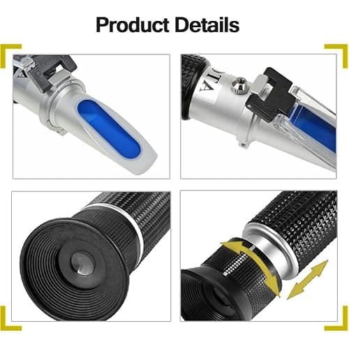 aichose Brix Refractometer with ATC, Dual Scale - Specific Gravity & Brix, Hydrometer in Wine Making and Beer Brewing, Homebrew Kit thumbnail 4