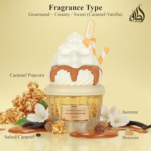 Lattafa Whipped Pleasure Eau de Parfum, Give Me Gourmand Collection, Spray Form, 75ml, Whipped Cream, Caramel & Vanilla Scent, Long-lasting thumbnail 4