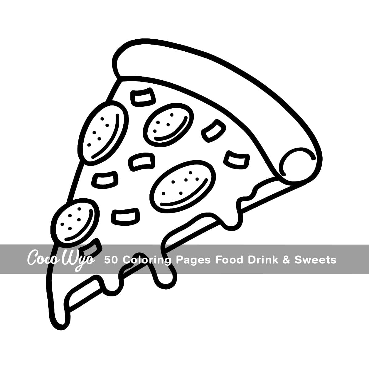 Food Drink & Sweets: Coloring Book for Adults and Kids, Bold and Easy, Simple and Big Designs for Relaxation Featuring a Variety of Foods, Drinks, Desserts and Fruits thumbnail 3