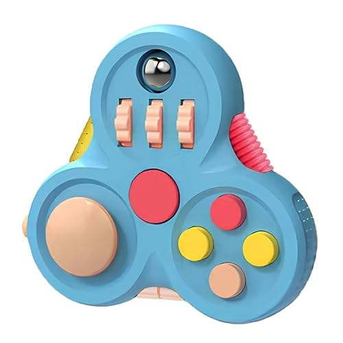 Yrissmiss Fidget Toys for Adults,1PCS Fidget Pad Easter Basket Stuffers for Boys Girls,Sensory Toys Stress Relief Cube Clicker Controller,ADHD Autism Fidget Spinner for Office Desk Travel Games - 1PC-Blue