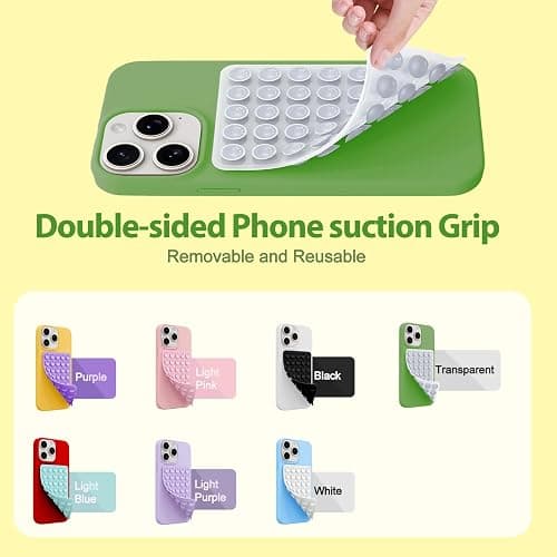 2 Pack Silicone Sticky Grip Holder for Cellphone, Silicone Suction Cup Phone Case Mount Double Sided, Hands-Free Phone Accessories Strong Grip Holder for Selfie and Video (Transparent) thumbnail 6