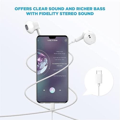 2 Pack-USB C Headphones for iPhone 17/16/15 Earbuds USB C Wired Earphones with Mic & Remote Control Noise Cancelling for iPhone 15, iPad Pro, Galaxy S23/S22/S21/S20/Ultra Note 10/20, Pixel 7/6/6a/5/4 thumbnail 4
